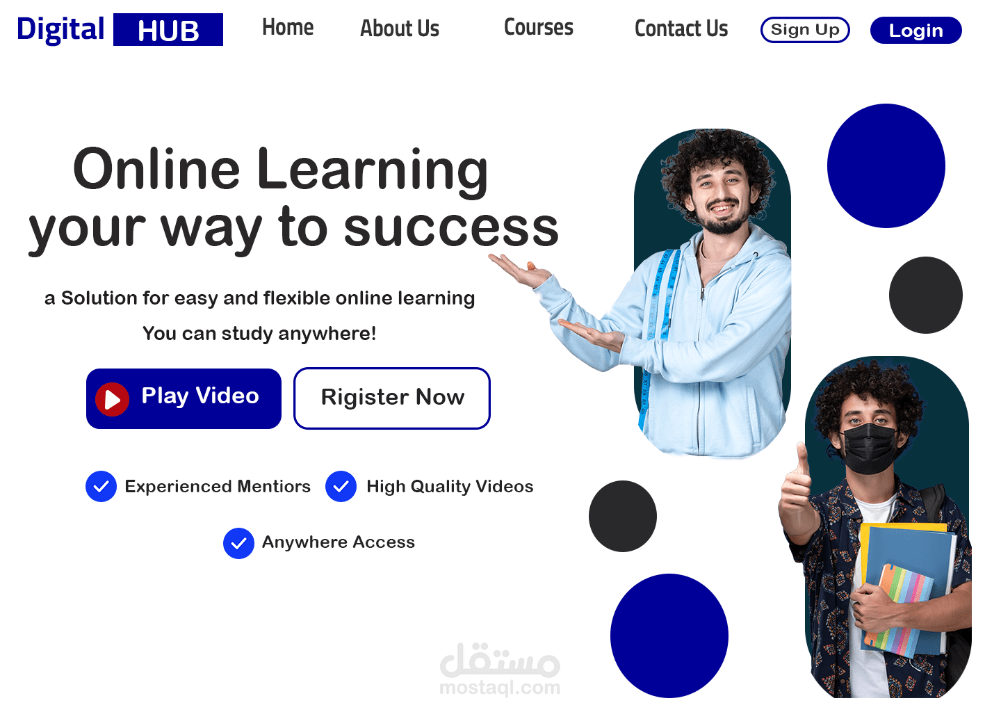تصميم صفحة هبوط لموقع (Landing Page )