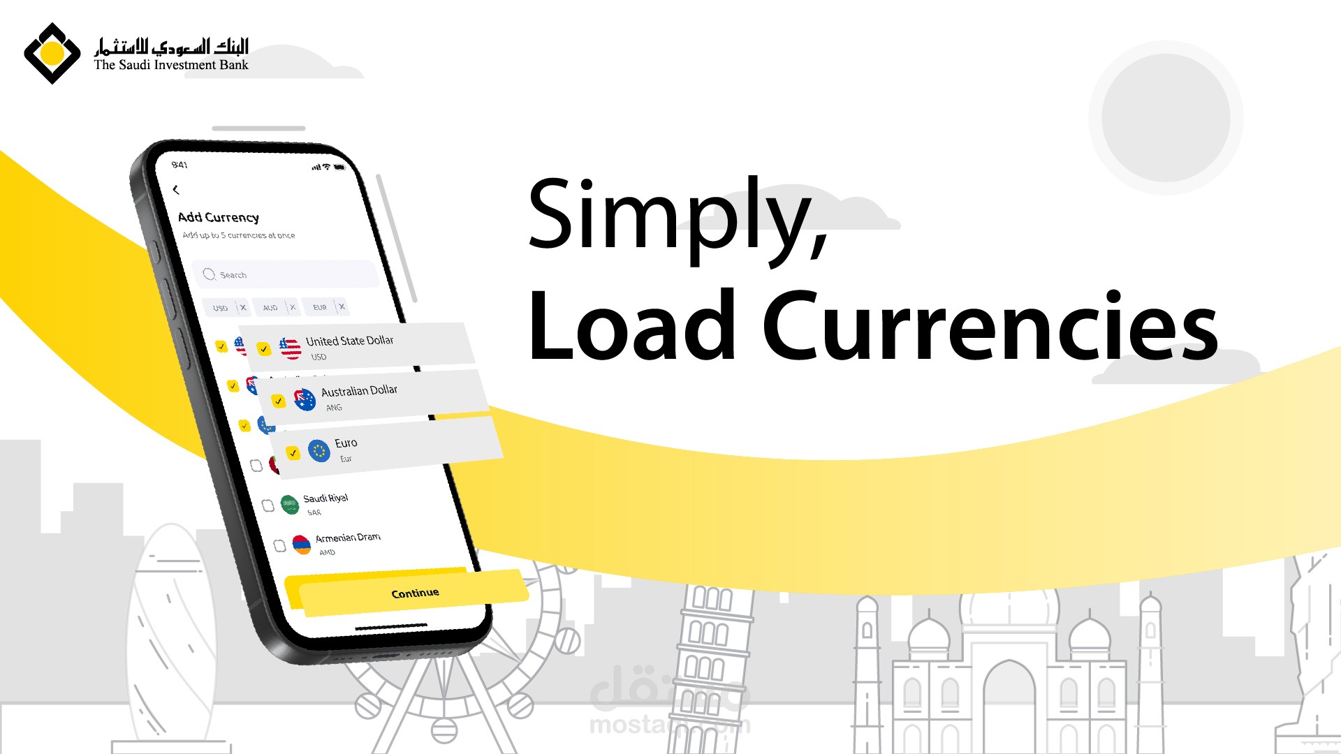 تصميم محتوى بصري لحملة بنك SAIB