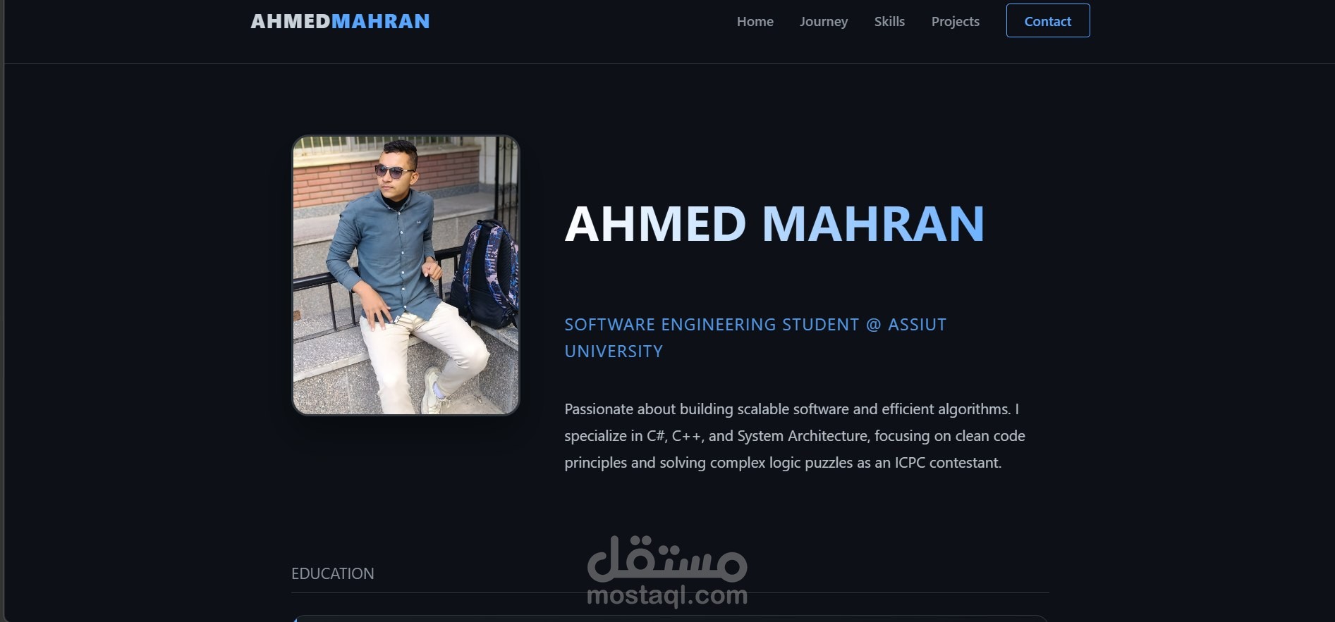 تصميم وبرمجة موقع شخصي (Portfolio) احترافي ومتجاوب