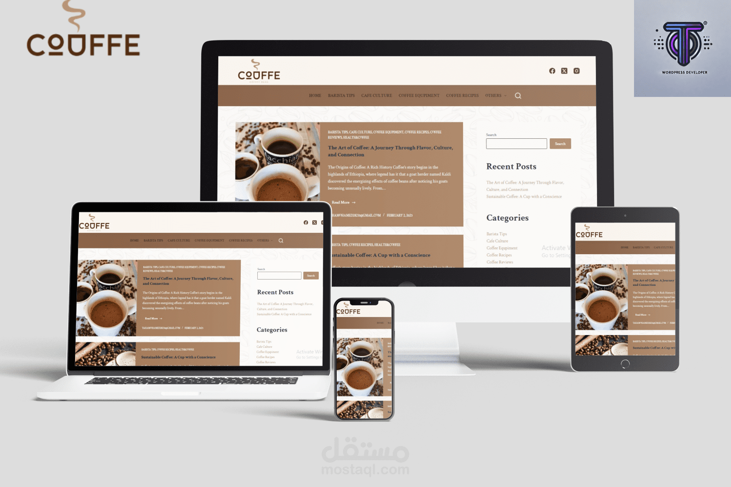 تصميم مدونه بالووردبريس