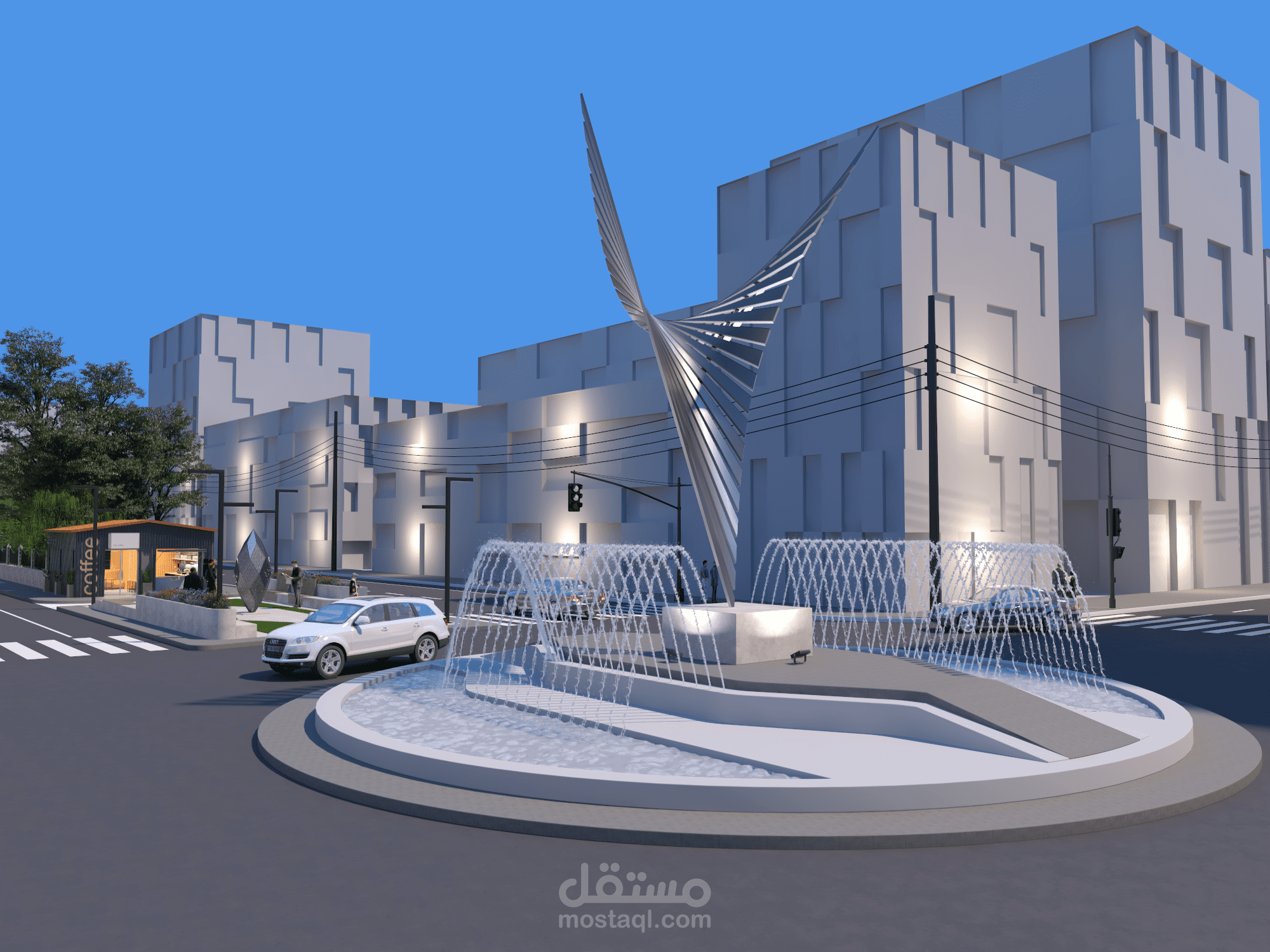 تصميم دوار الشاهين وحدائق عامة