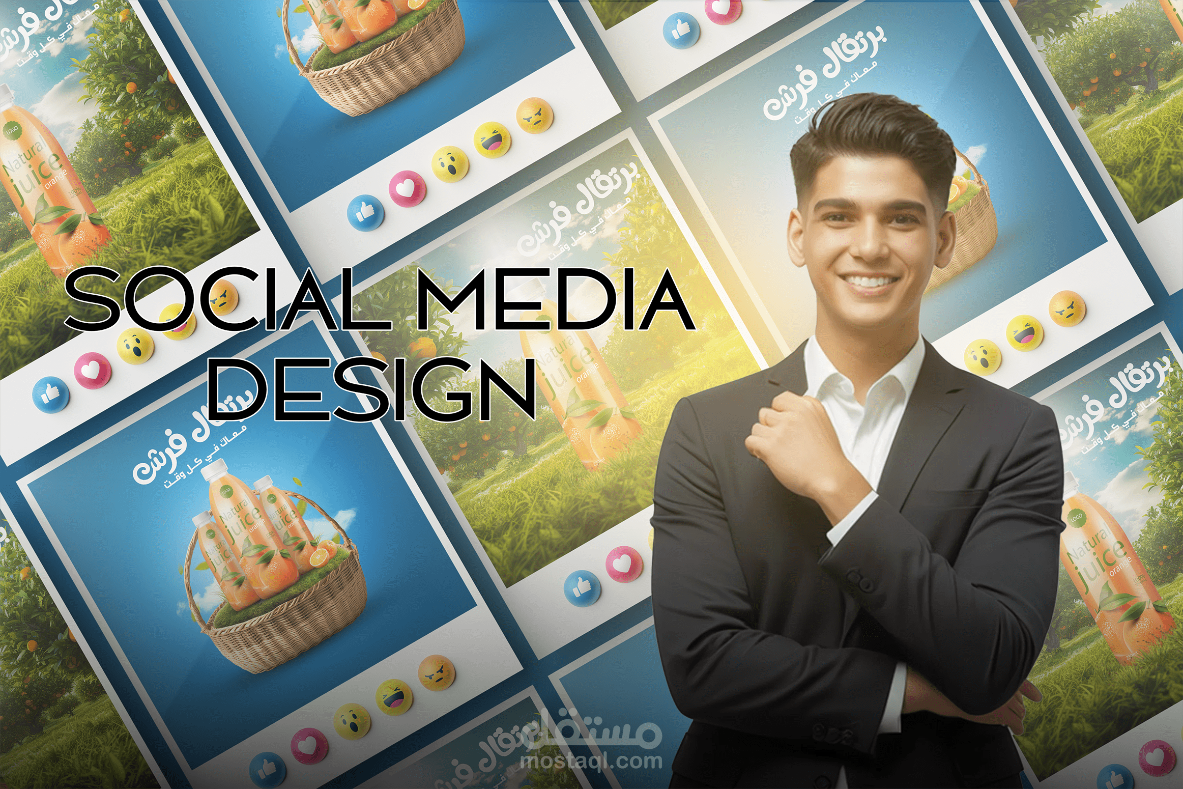 تصميم سوشيال ميديا لعصير برتقال