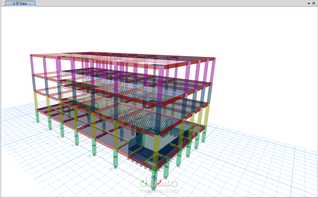 التصميم الإنشائي لكتلة من فندق مكون من ثلاث كتل مكون من 5 طوابق