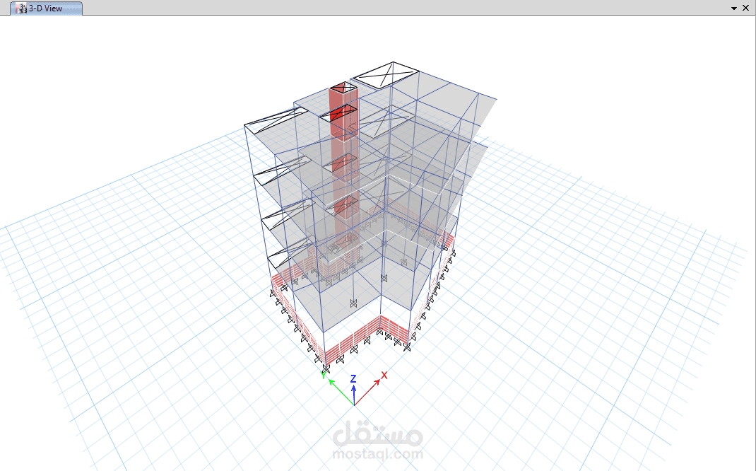 التصميم الإنشائي لبناء سكني مكون من 4 طوابق مقاوم للزلازل