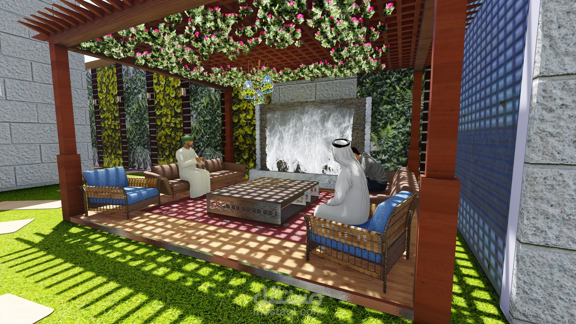 تصميم مودرن لحديقة منزلية علي مساحة صغيرة