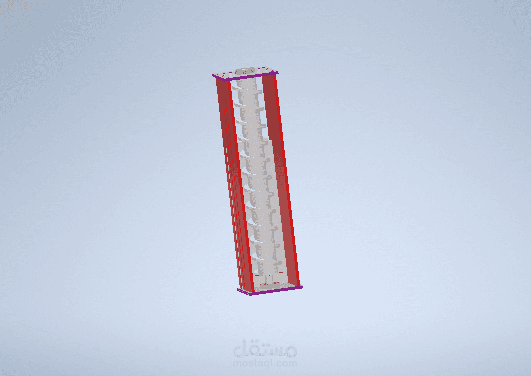 تصميم هندسي ل Archimedes screw لرفع كرة مسافة 40cm