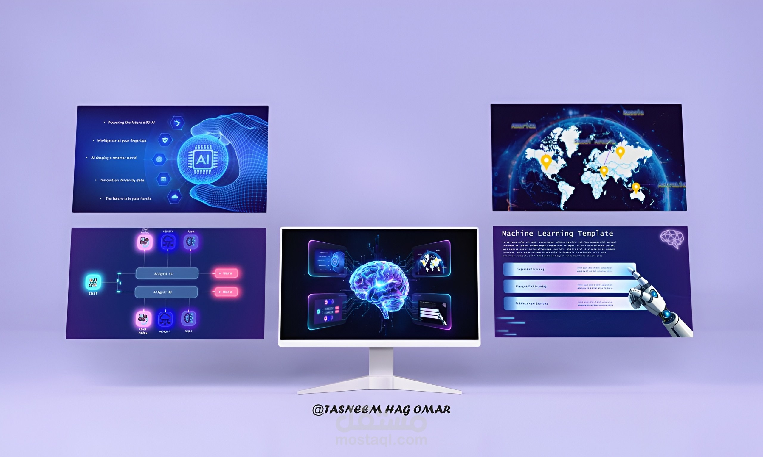 عرض تقديمي في مجال التكنولوجيا AI