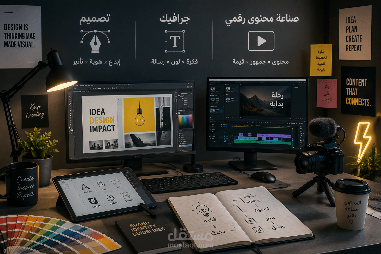 محرر فيديو ومصمم جرافيك مستقل (صانع محتوى مرئي)