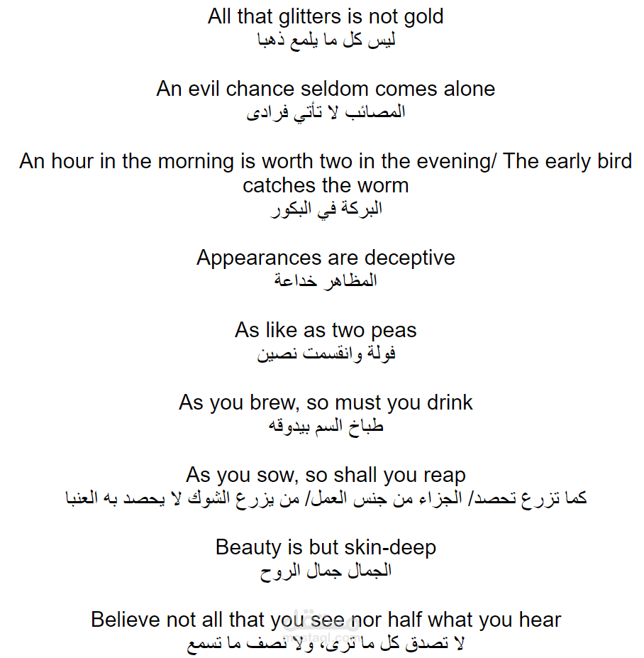 Translated Egyptian Proverbs