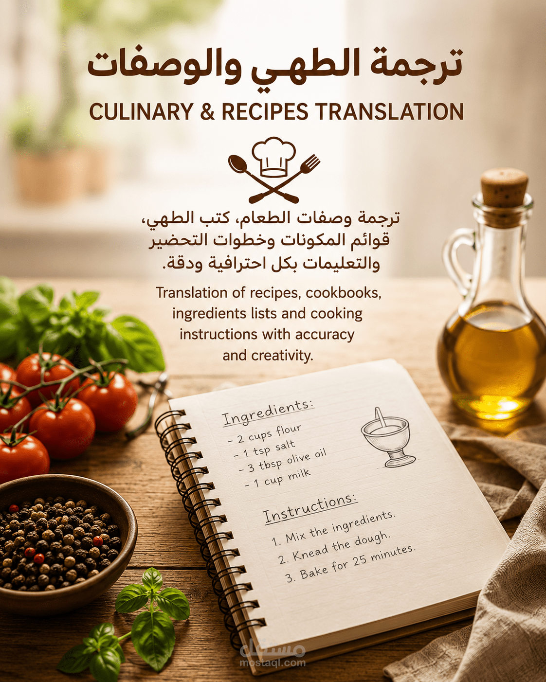ترجمة الطهي والوصفات - Culinary & Recipes Translation