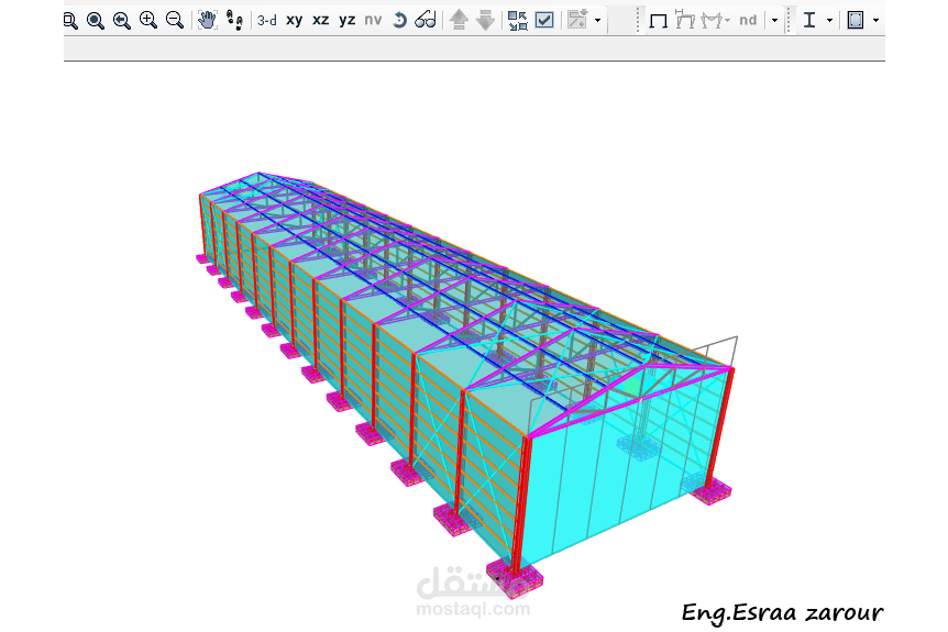 تصميم مبنى صناعي معدني(هنغار)