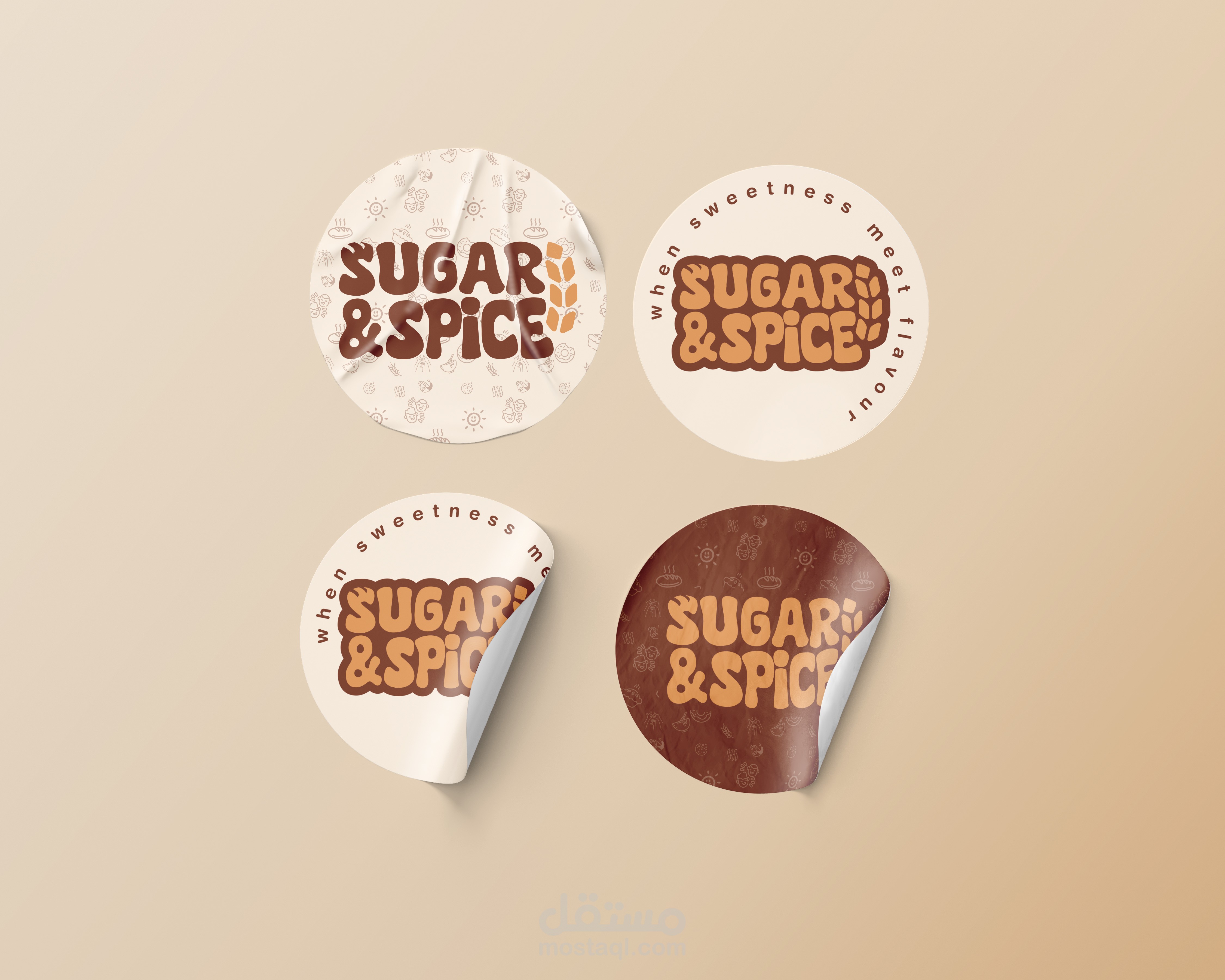 هوية بصرية وبراندينج ل مخبز )sugar and spice(