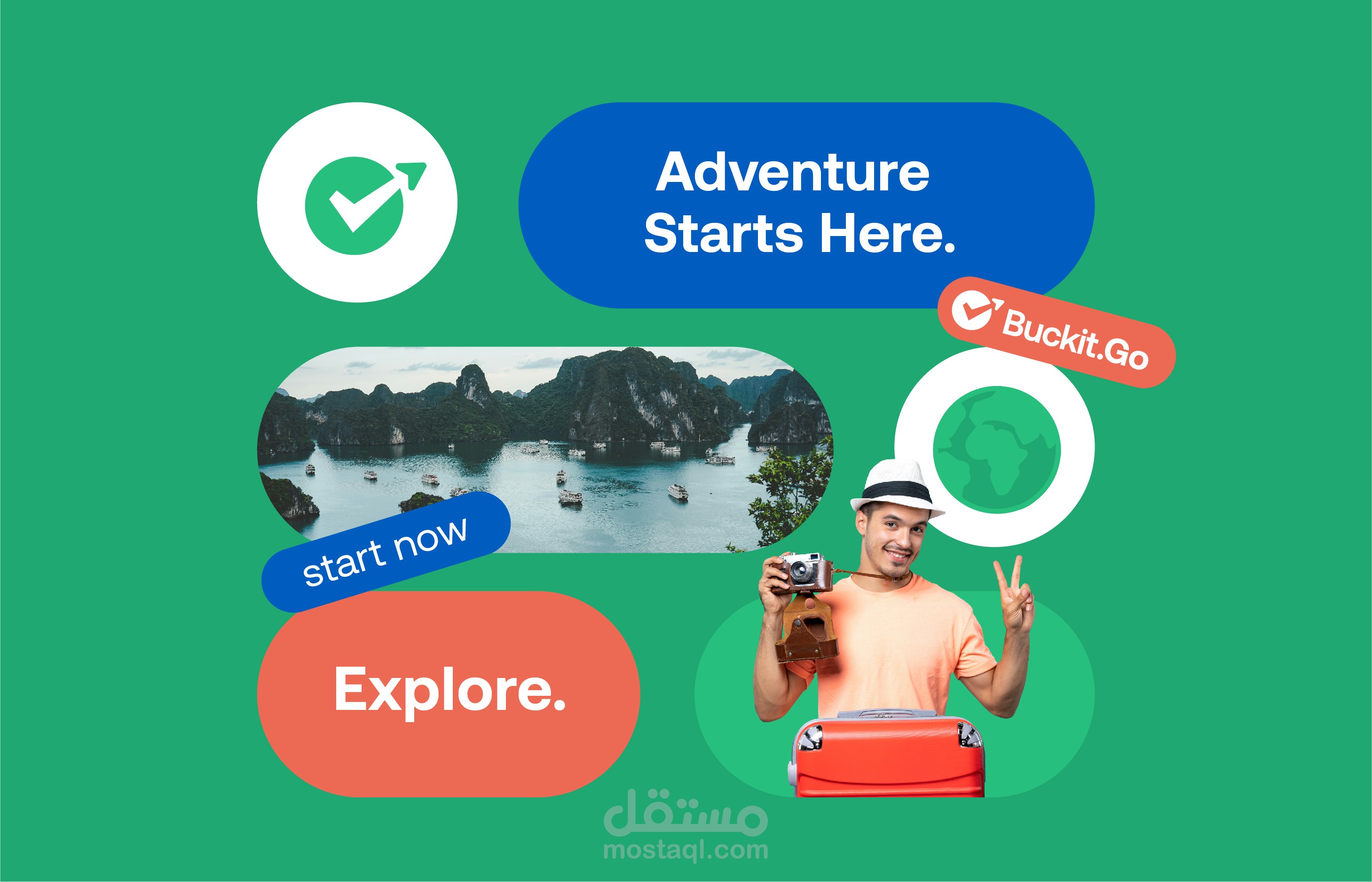 تصميم شعار وهوية لشركة سفر وسياحة