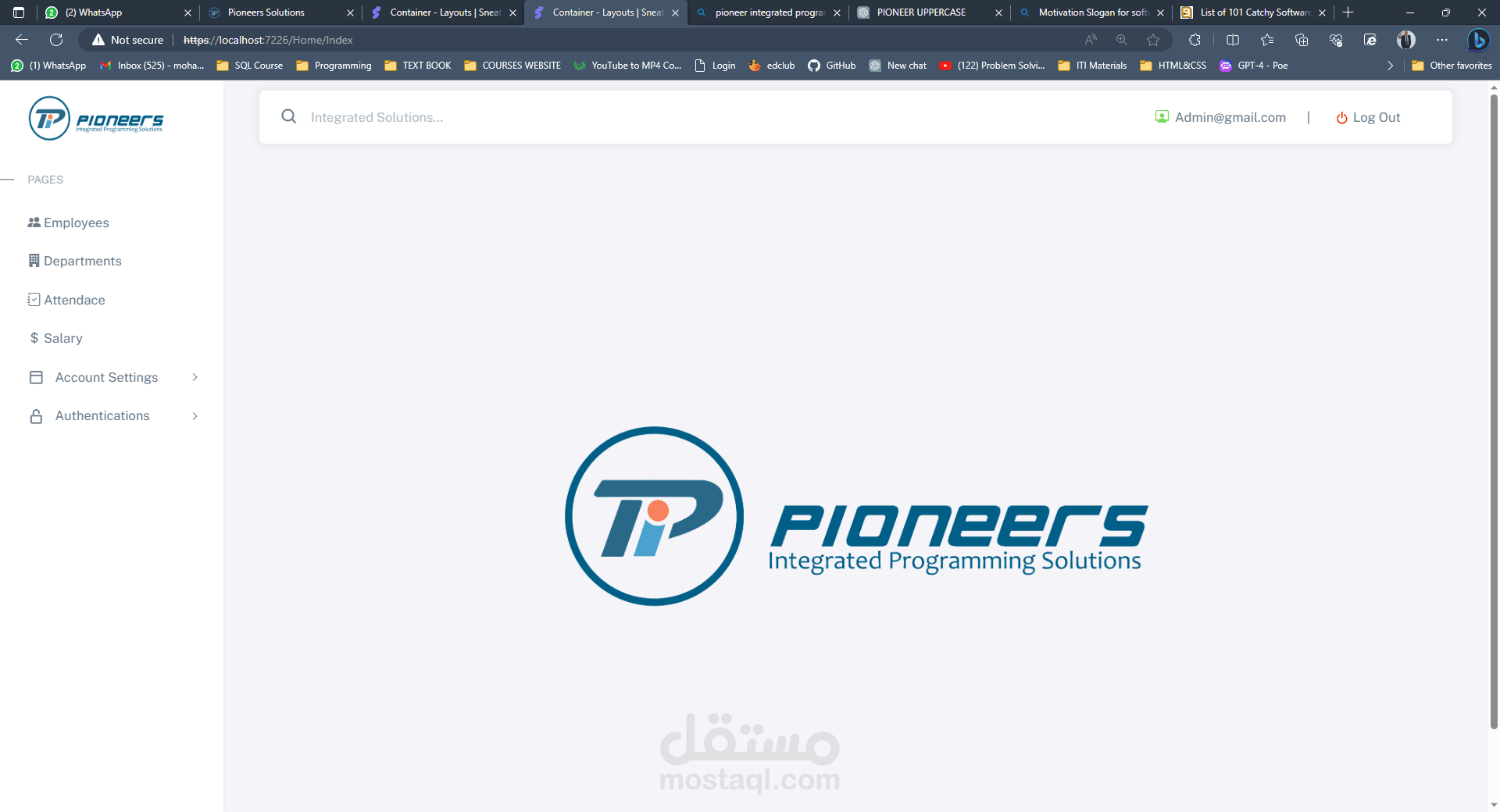 موقع ادارة الموارد البشرية باستخدام تقنية ASP.NET Core MVC