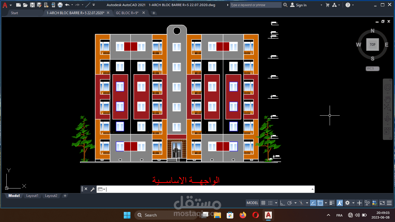 رسم مخطط معماري لمبنى سكني ببرنامج الاوتوكاد 2D