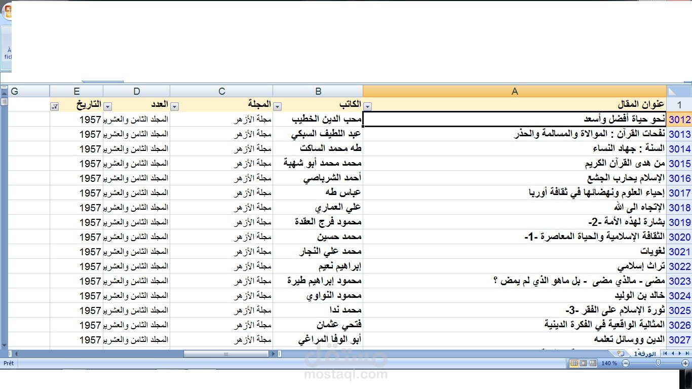 عملية إدخال بيانات مقالات من مجلة