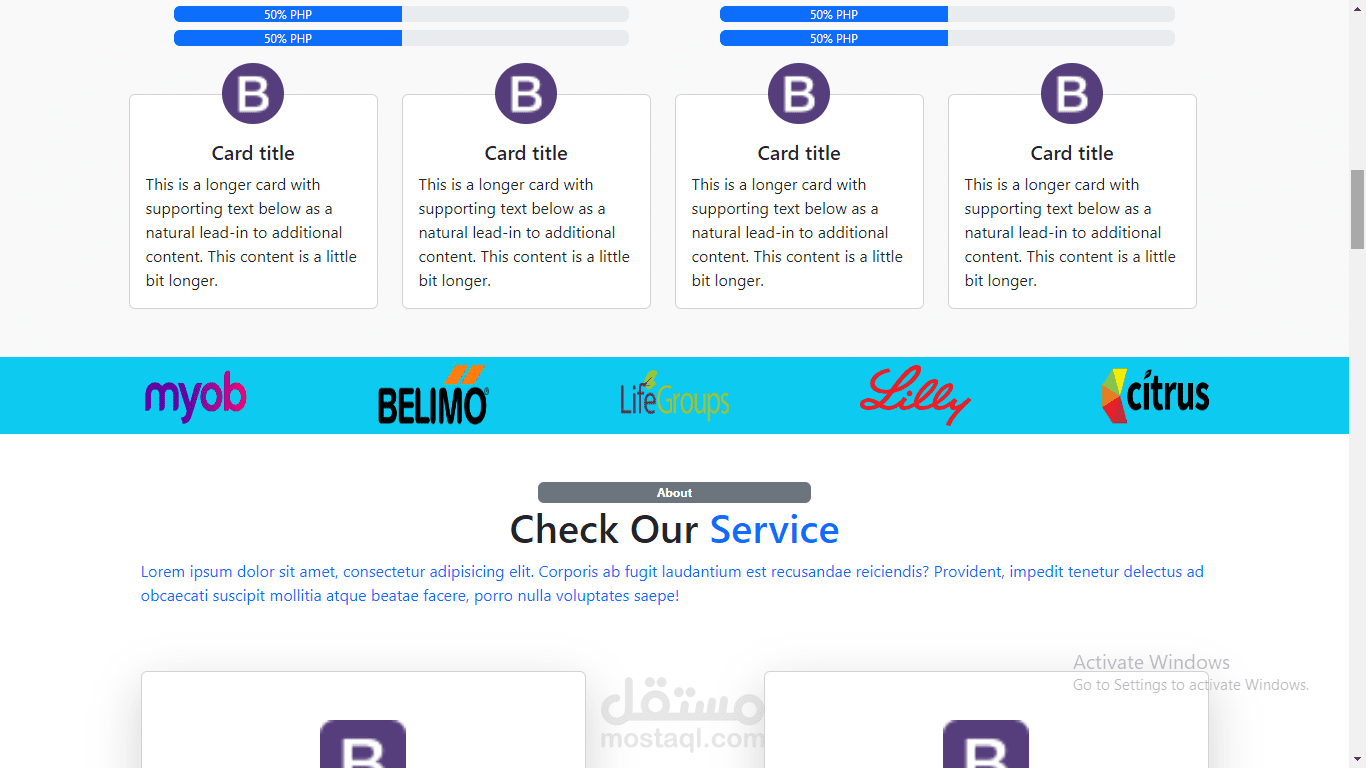 Landing page with bootsrap