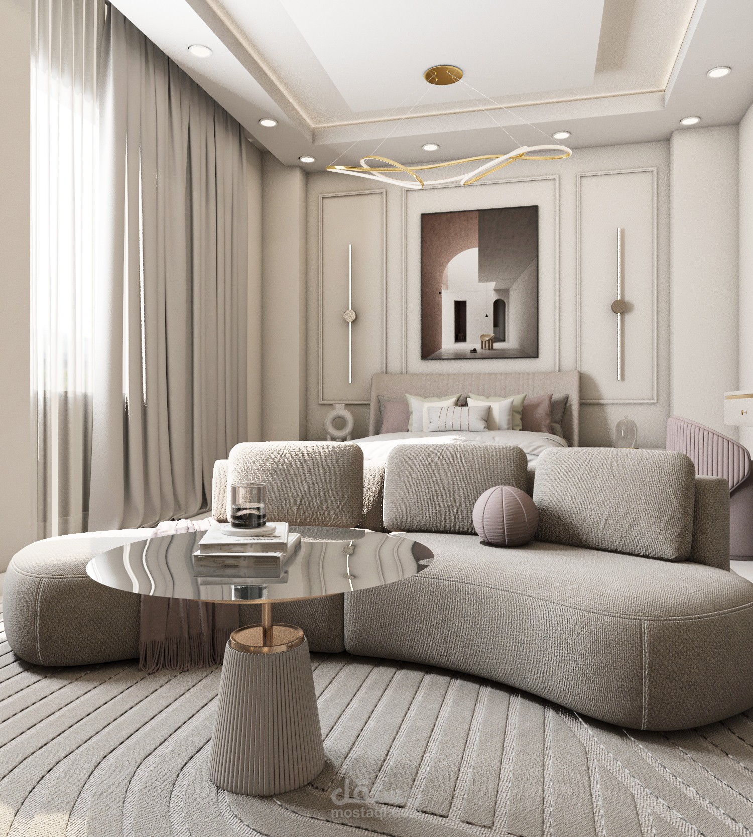 تصميم داخلي لغرفه نوم ماستر