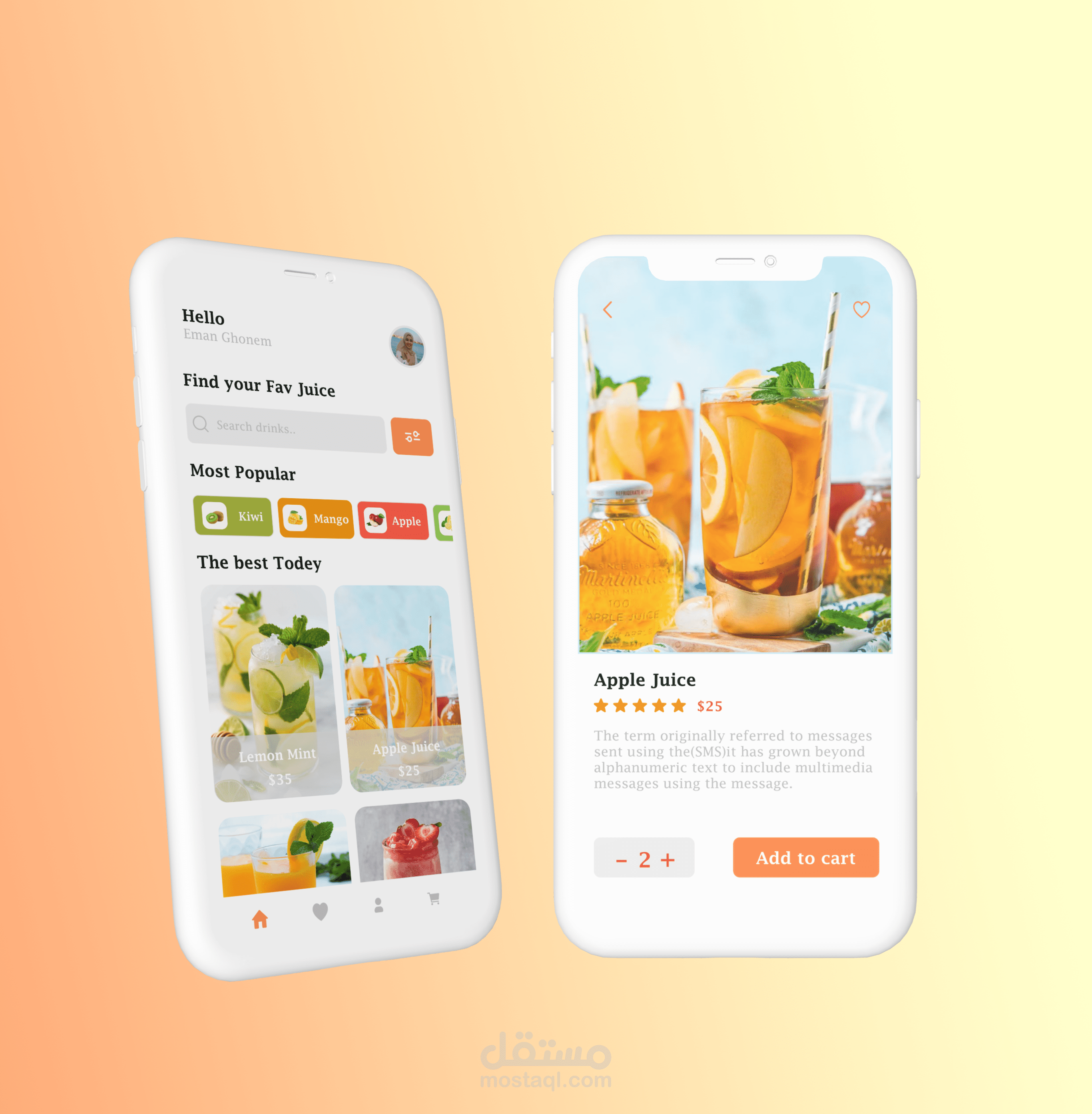 Juice app design