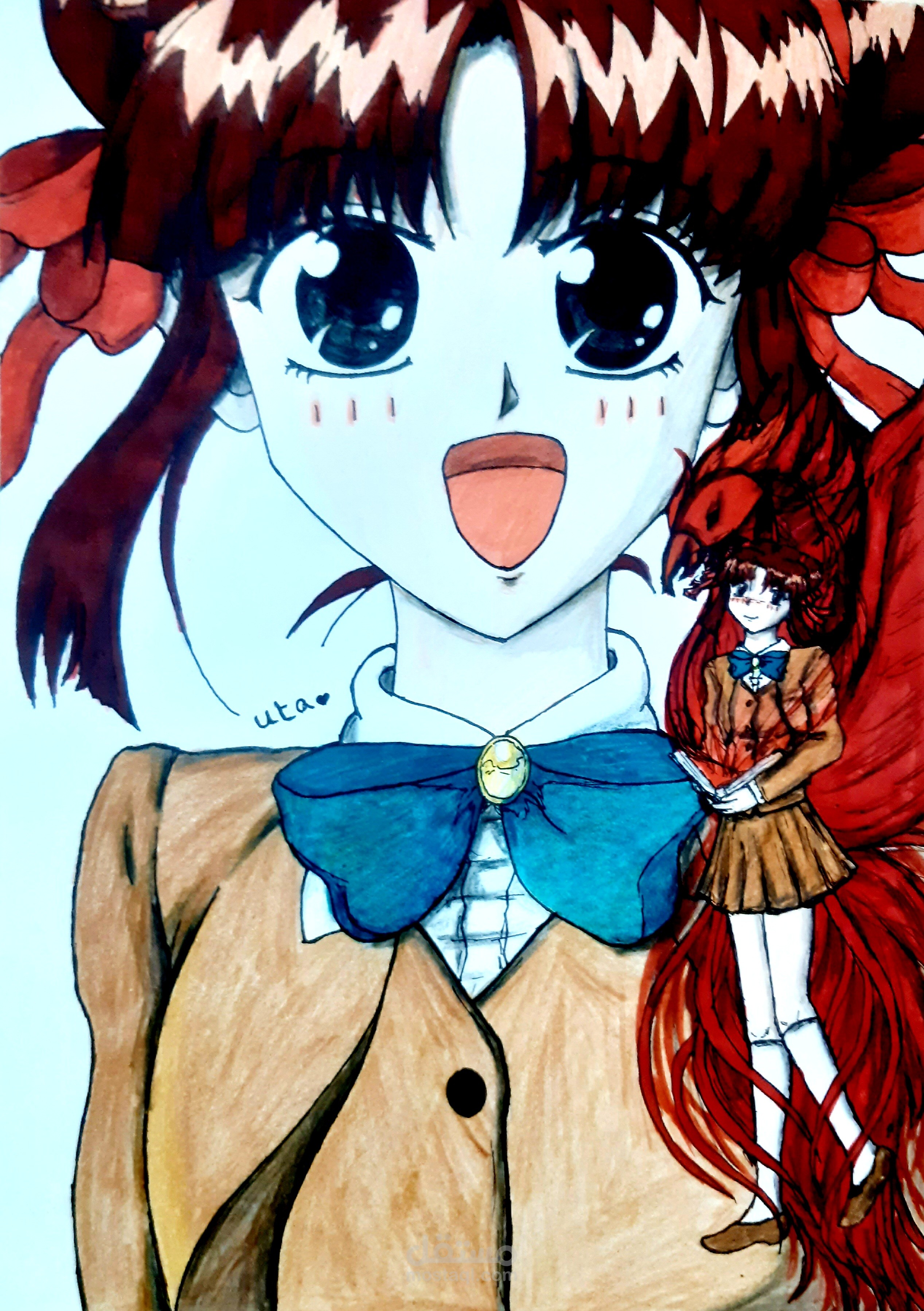 رسم أنمي ياباني .. مياكا من اللعبة الغامضة