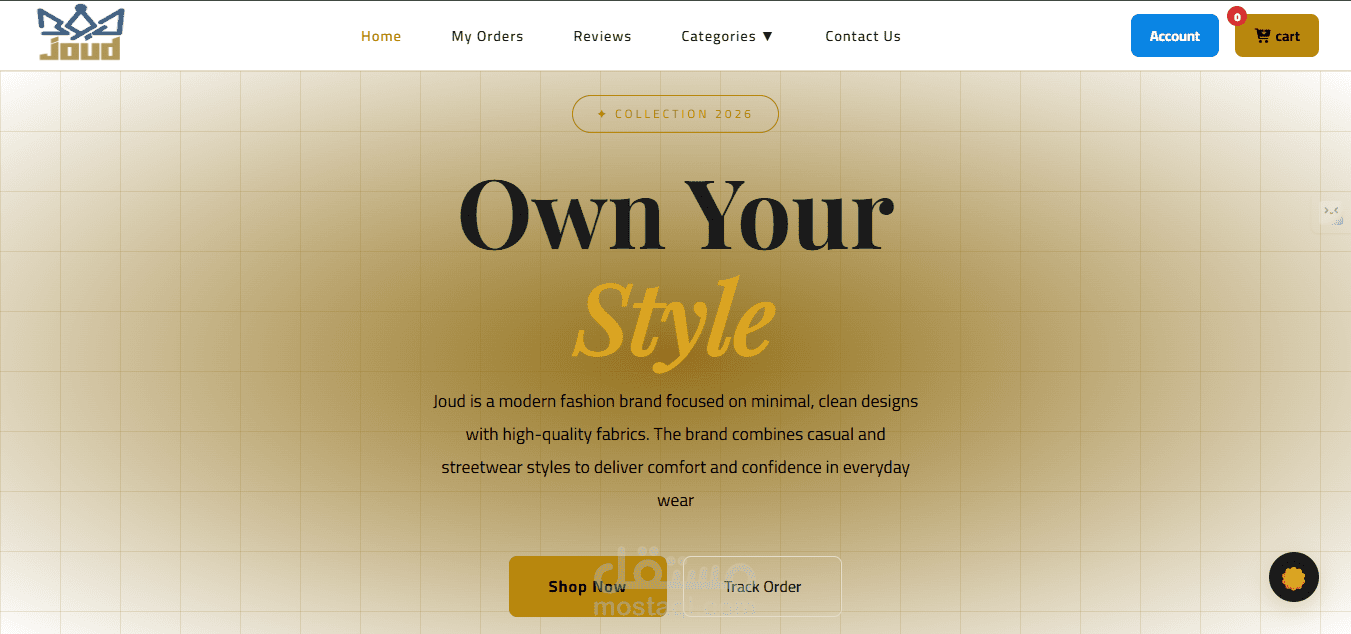 متجر إلكتروني متكامل (E-Commerce) مع لوحة تحكم متقدمة ونظام تتبع طلبات