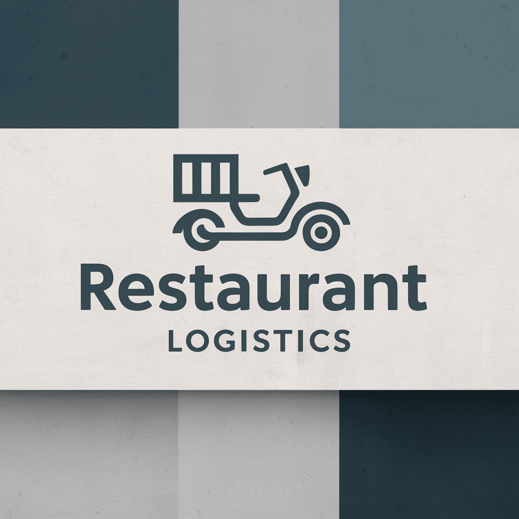 شعار لشركة لوجستية لتوصيل طلبات المطاعم.