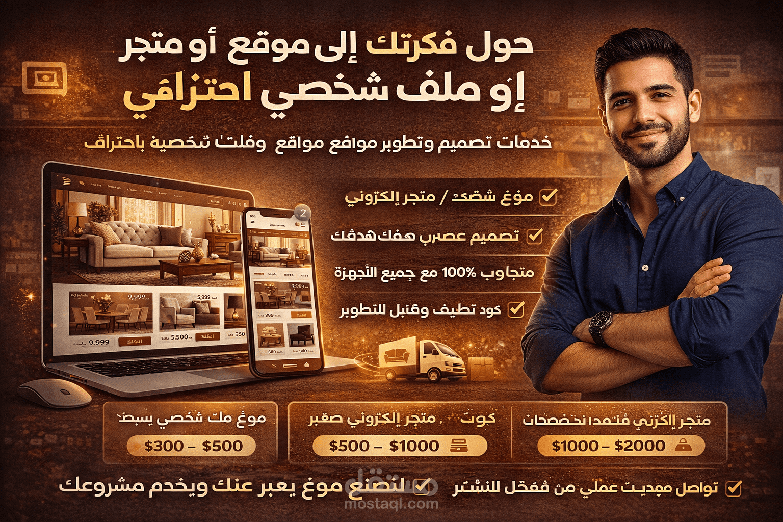 حوّل فكرتك إلى موقع أو متجر أو ملف شخصي يعبّر عنك