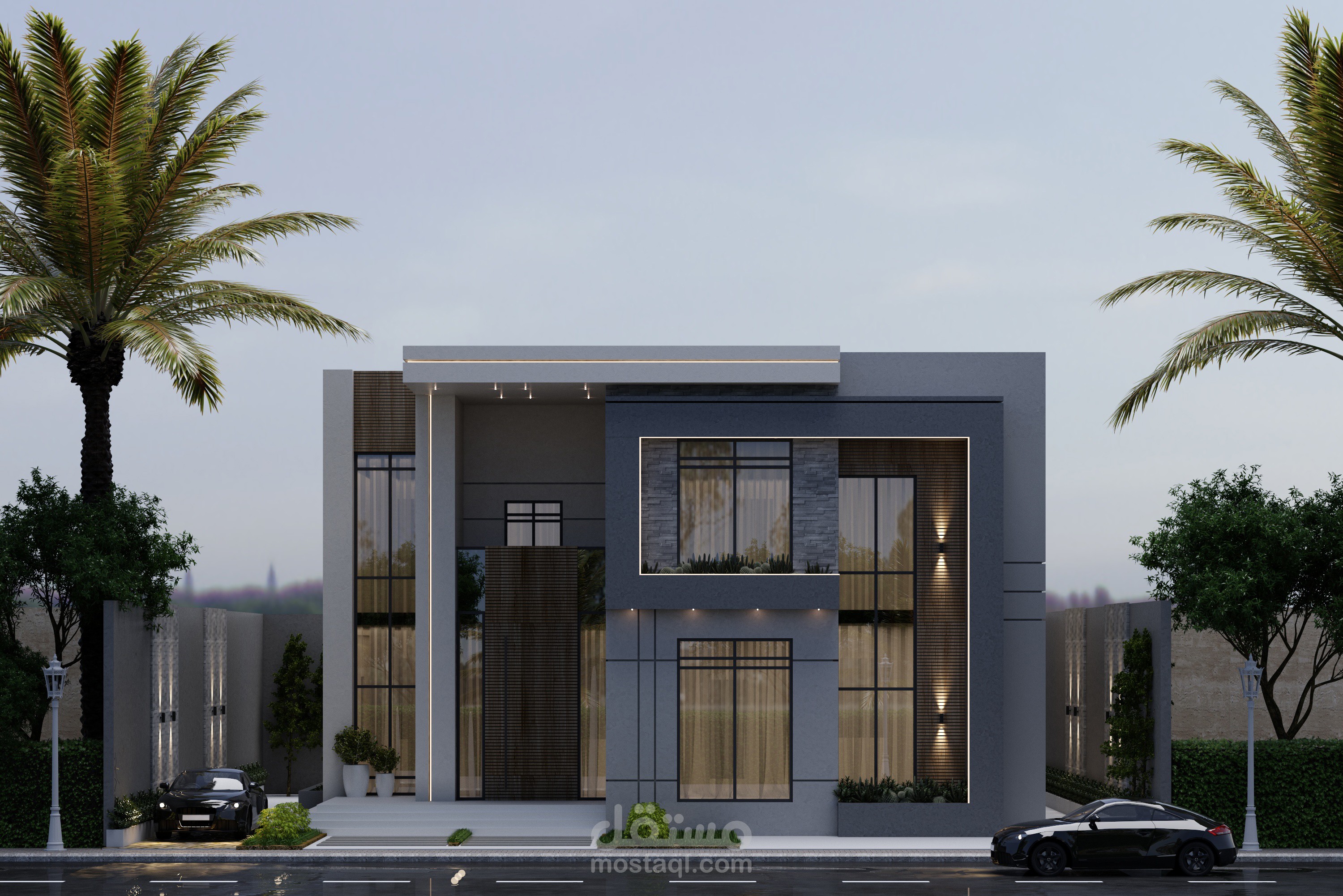 تصميم واجهة خارجية لفيلا