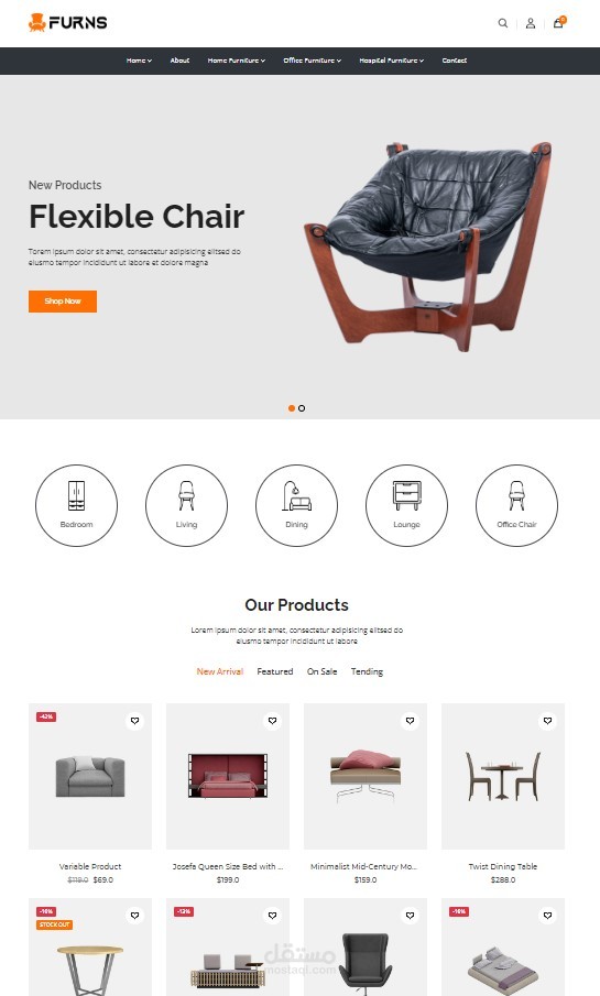 موقع ويب ecommerce باستعمال node js, reactjs
