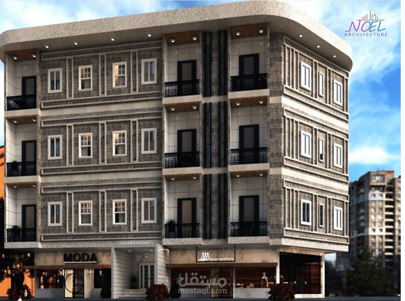 بناء سكني تجاري مستدام