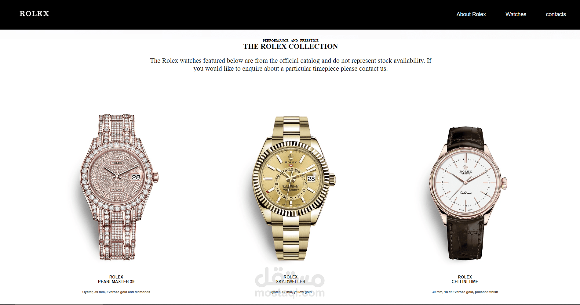 website design for rolex