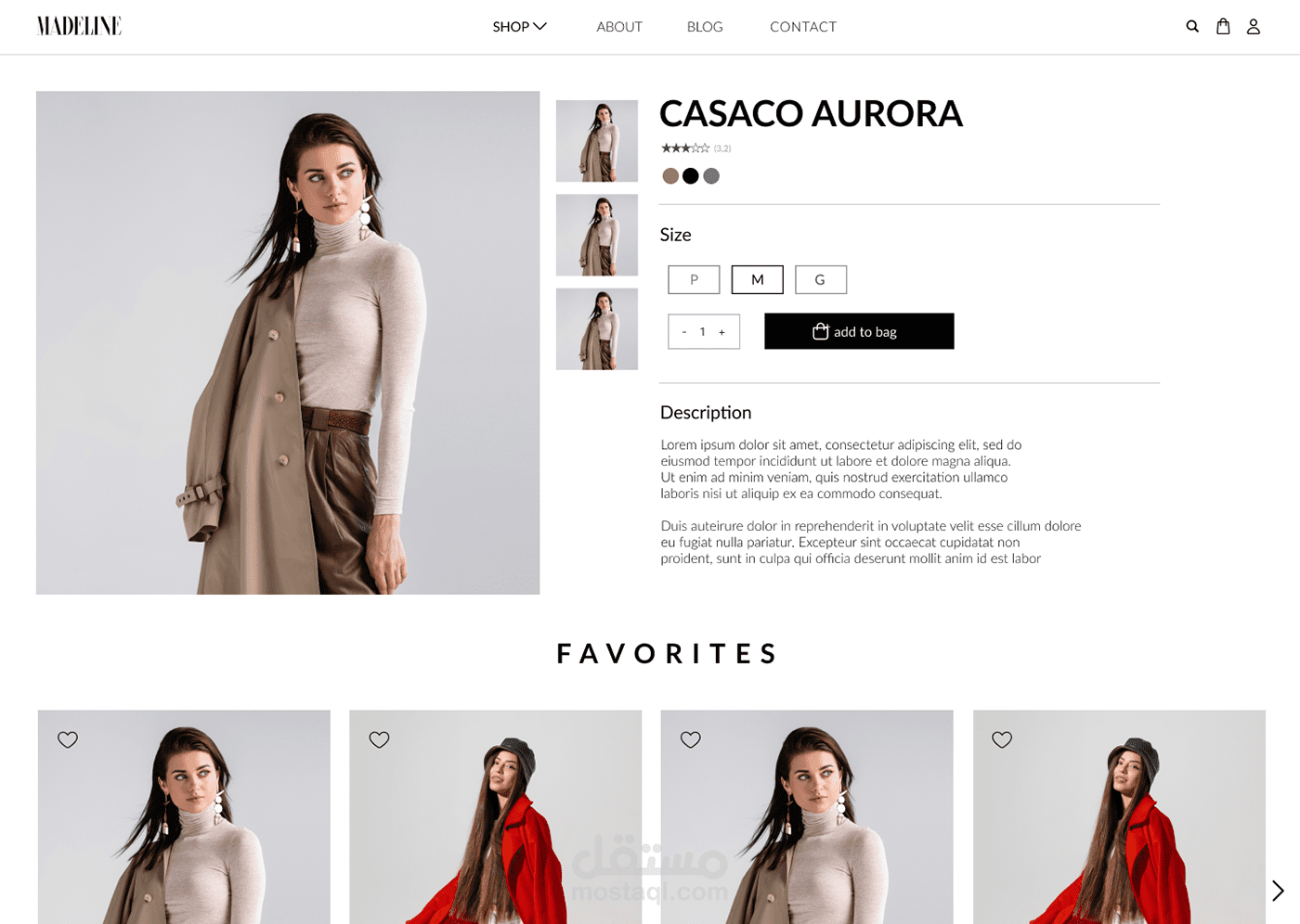 تصميم موقع متجر ملابس نسائية