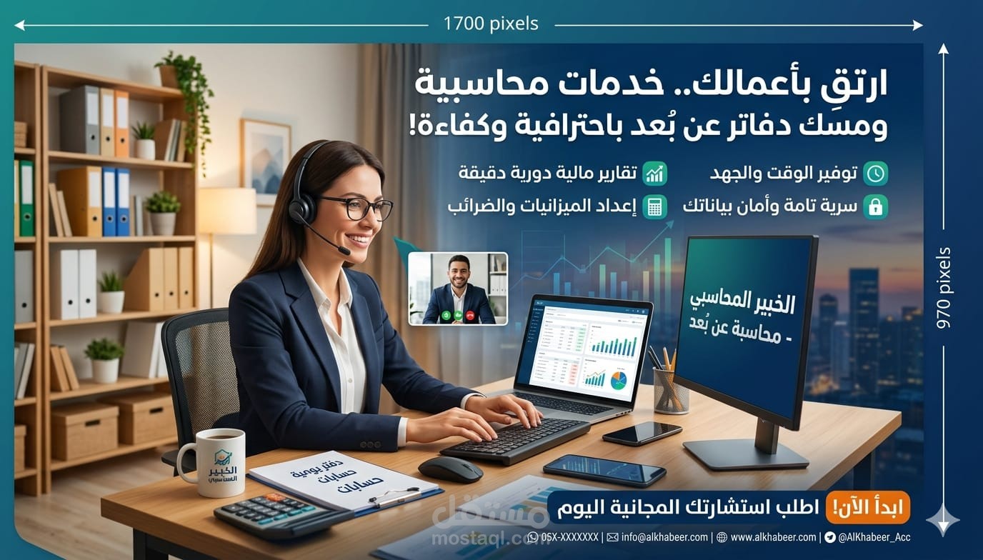 محاسب لتقديم خدمات محاسبية متكاملة للمؤسسات والشركات