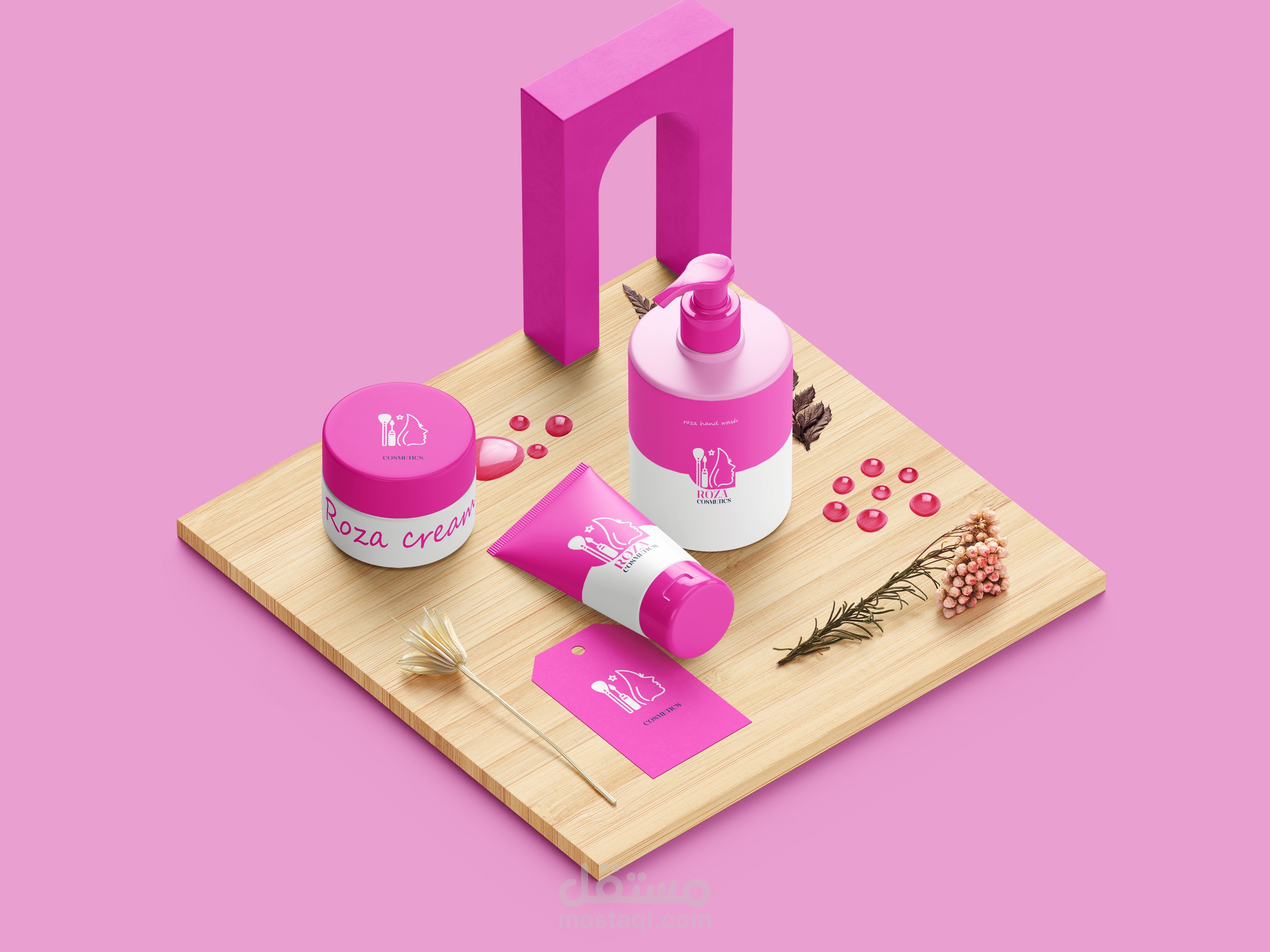 هوية بصرية roza cosmetics