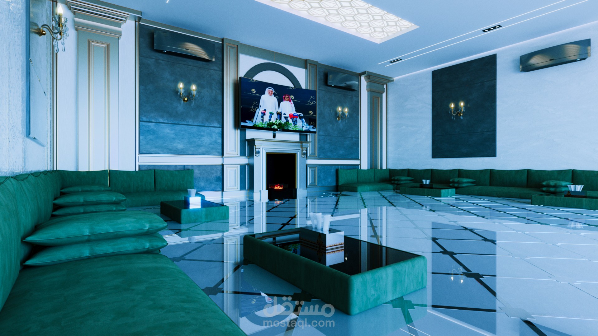 3D design for an Arab Majlis in Saudi Arabia
