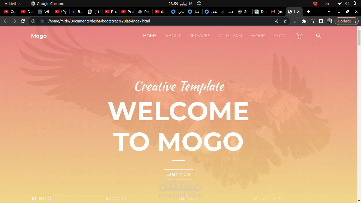عمل موقع باستخدام ال html css javascript