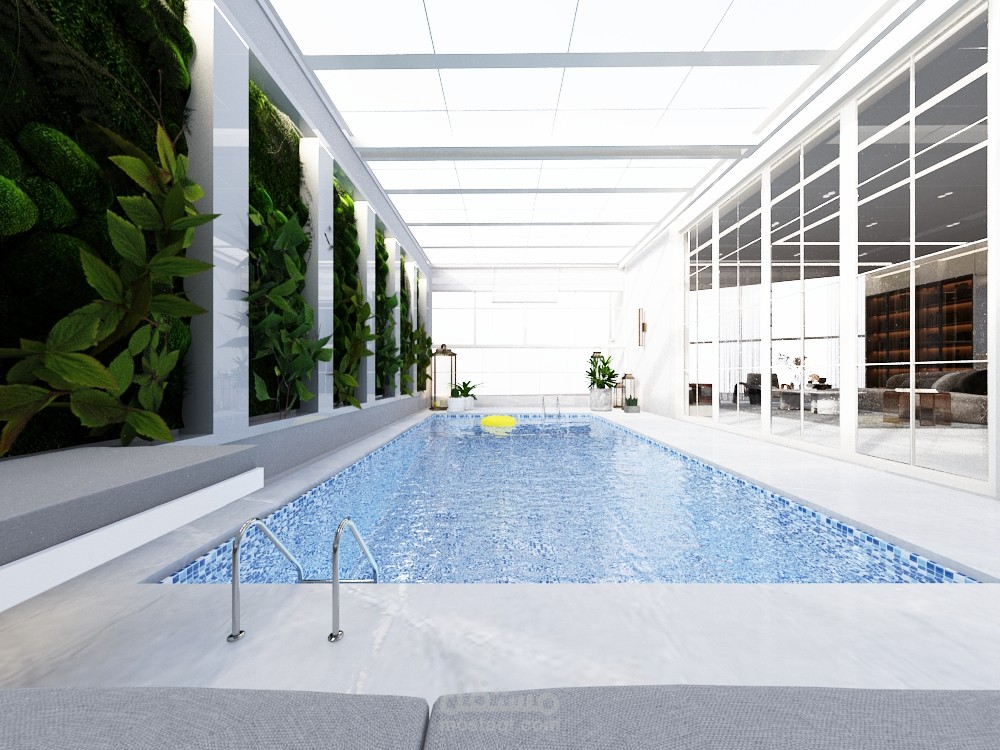 تصميم مسبح داخلي لPENT HOUSE في لبنان