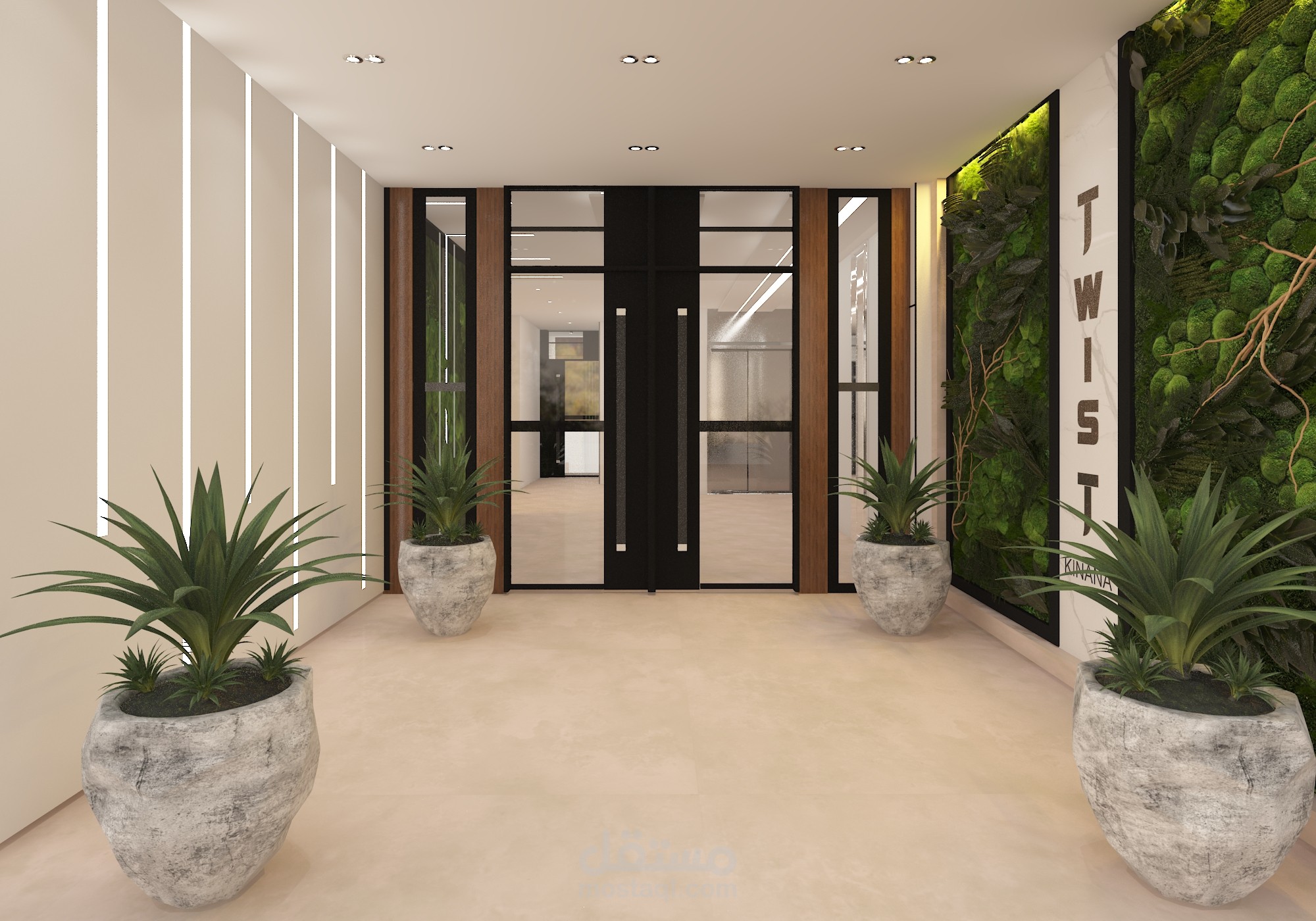 تصميم مدخل بناية قيد التنفيذ في لبنان