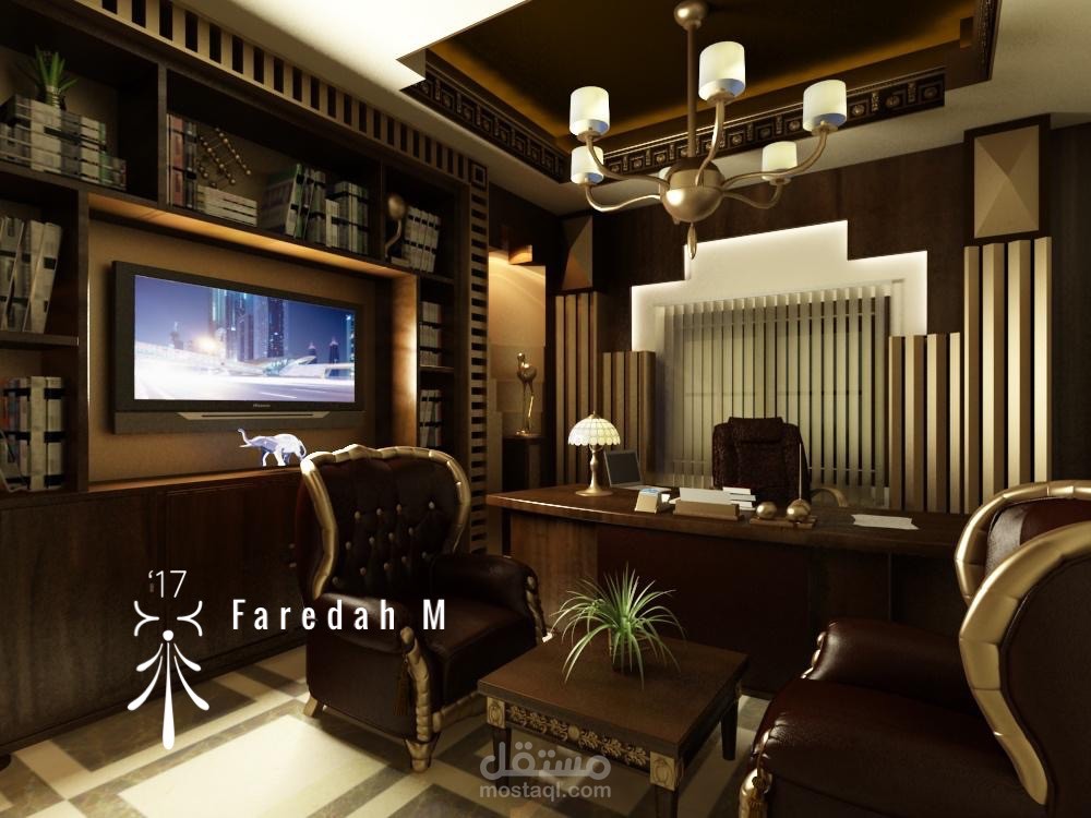 تصميم مكتب كلاسيك بالمملكه العربيه السعوديه