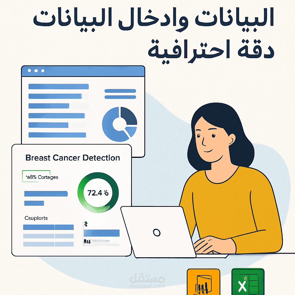 مشروع إدخال بيانات وتنظيمها باستخدام برامج Office