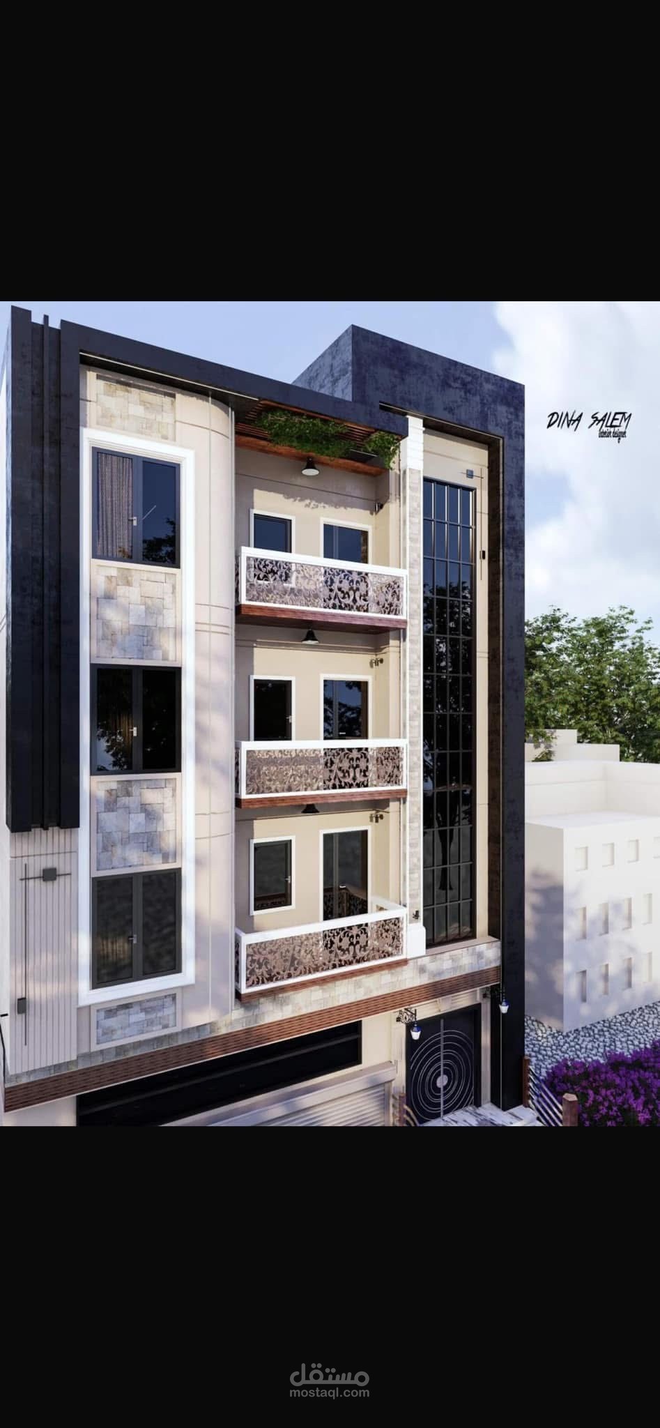 تصميم واجهة عمارة سكنية