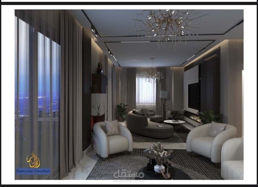 تصميم فيلا 3D دوبلكس بالمنصورة
