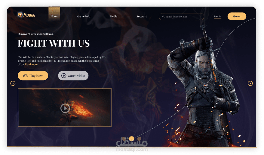 Gaming landing page