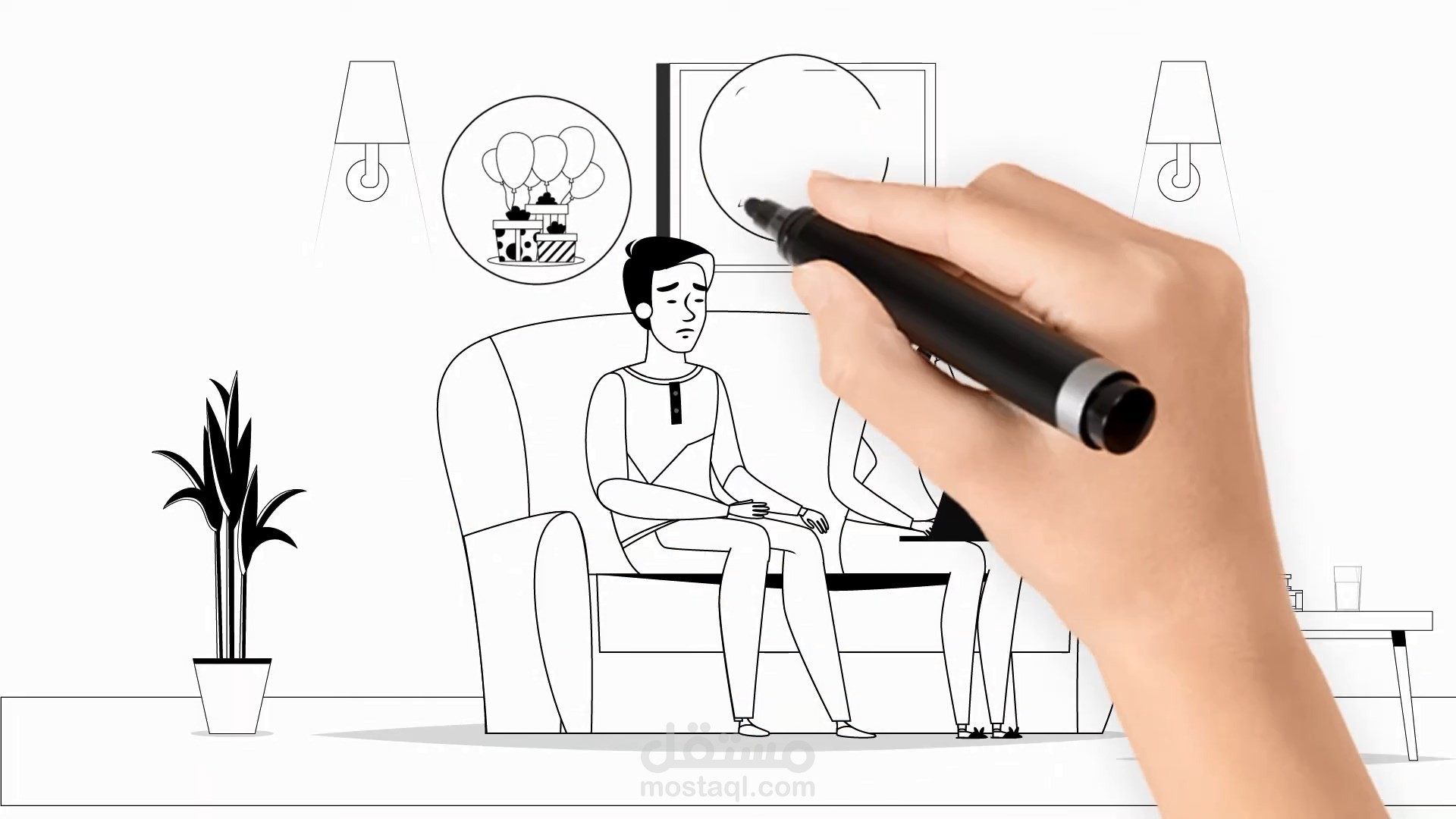 فيديو ترويجي بتقنية الوايت بورد لمتجر إلكتروني