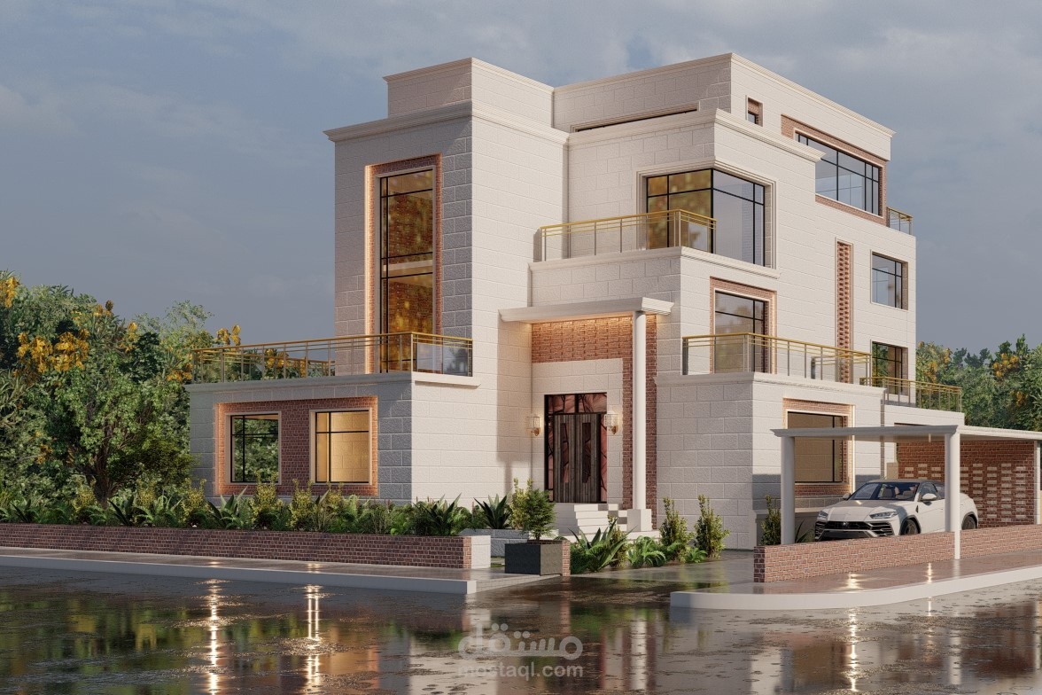 تصميم فيلا اربع طوابق