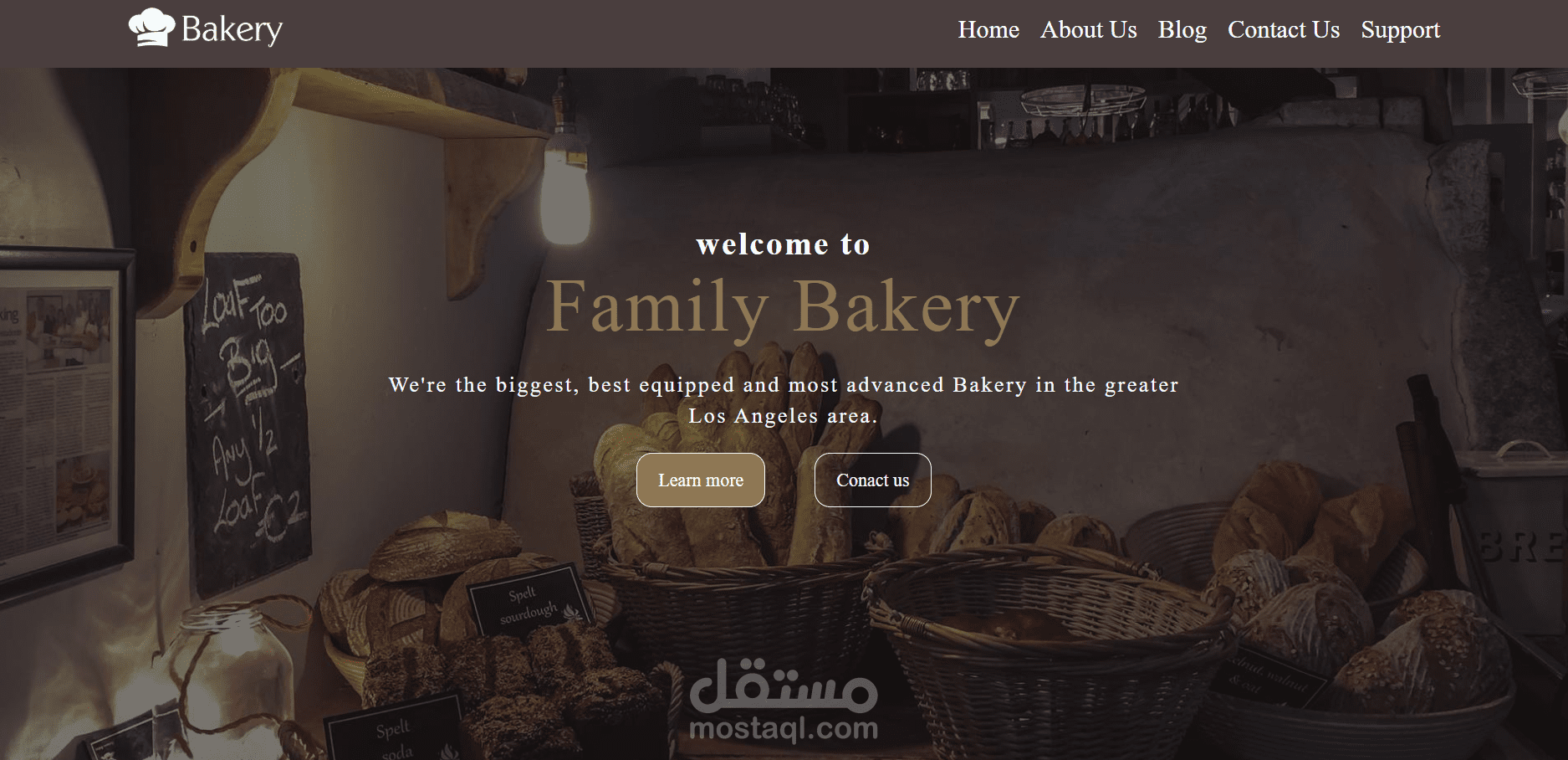 موقع ل مخبز (Bakery) باستخدام HTML5 & CSS 3 فقط