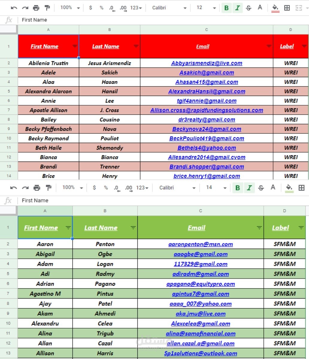 تجميع البيانات وتنسيقها علي Google Sheet