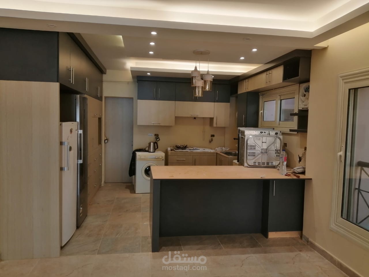 الرسم التنفيىذى لمطبخ و جميع الاعمال الخشبيه بالشقه