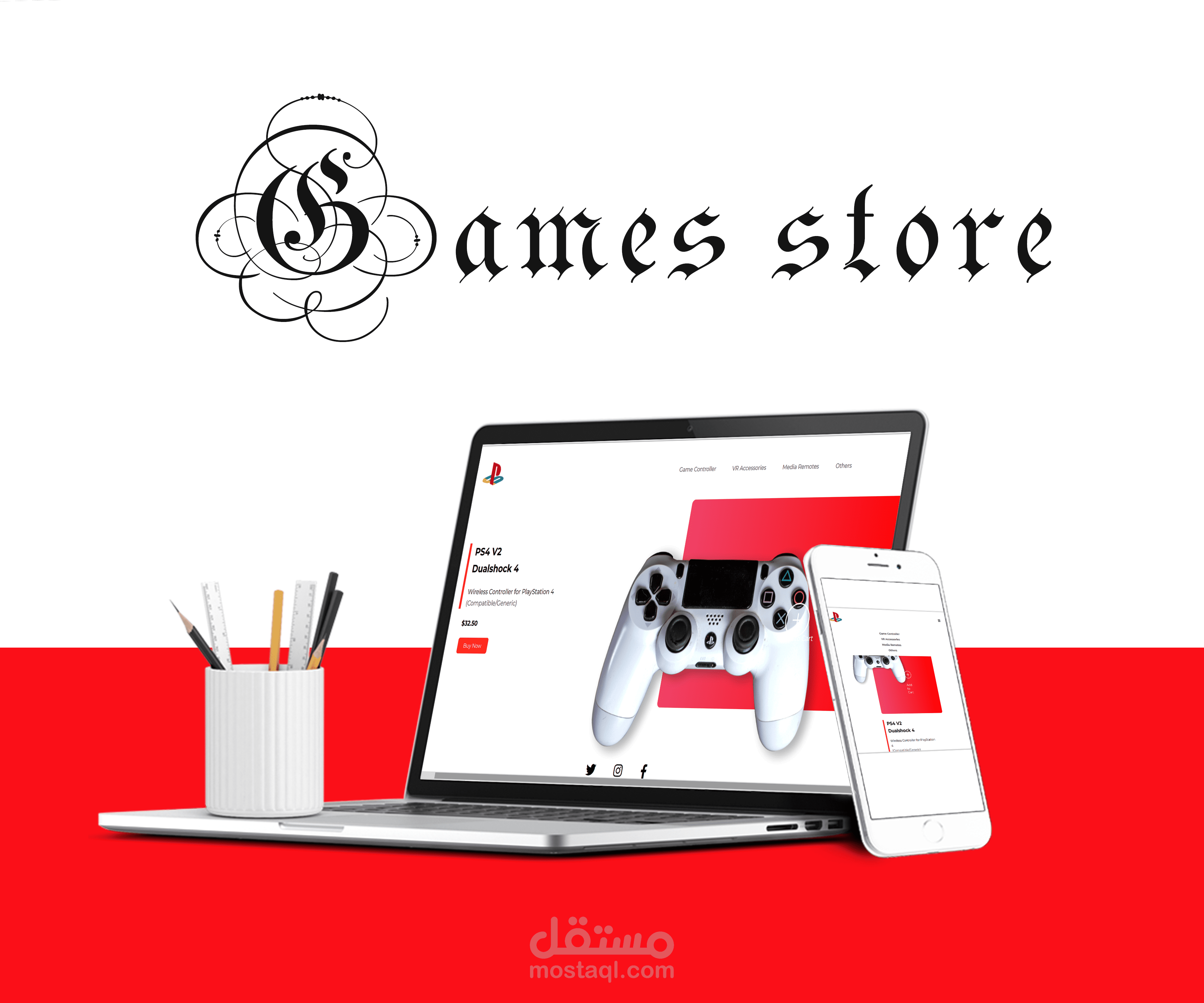 تصميم html css لمتجر العاب