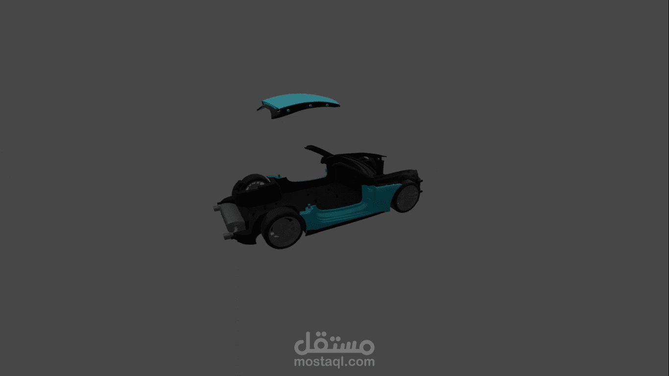 تحريك نموذج سيارة 3D على البلندر